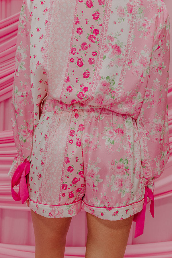 Premium Paris Mornings High Waist Satin Pajama Shorts - Upgrade Your Lounge Style