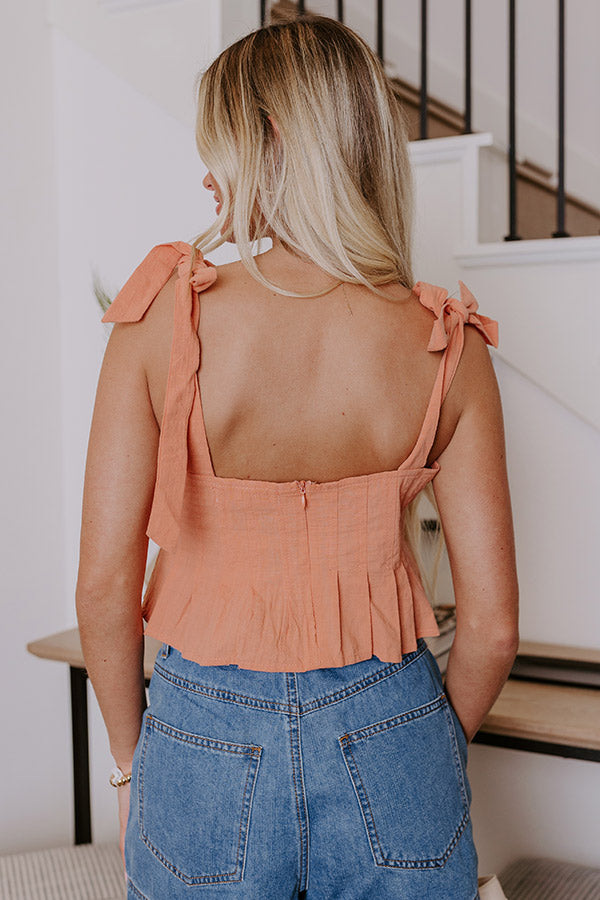 Premium Peach Sunset Horizon Peplum Top - Ultimate Summer Style