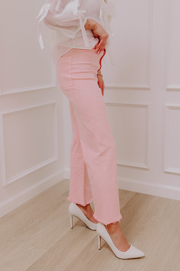 Premium Chloe Midrise Wide Leg Jeans - Pink Chic Style