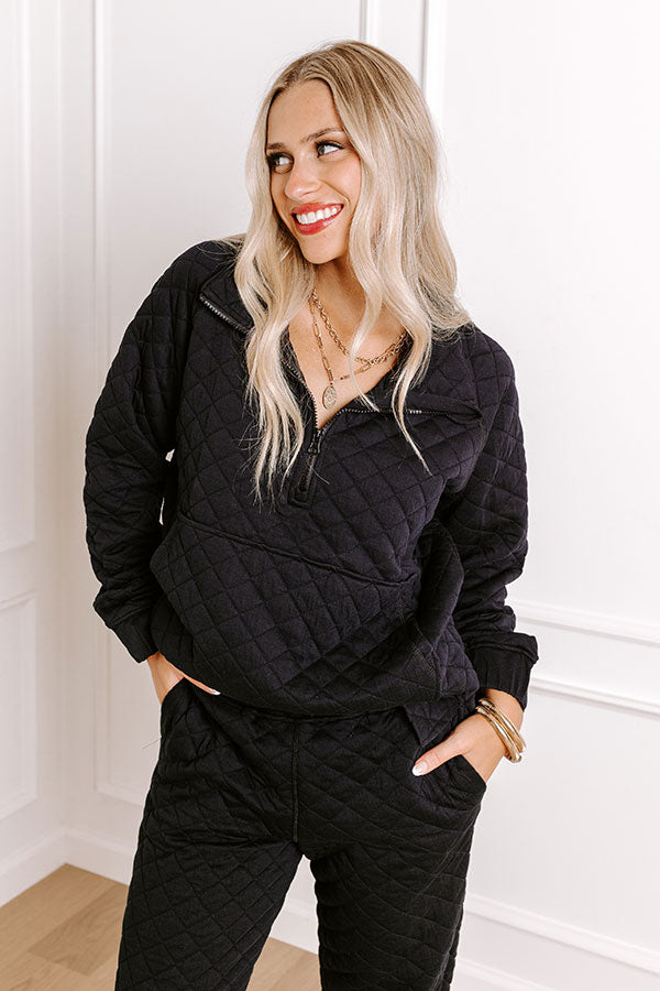Ultimate Paris Mornings Quilted Sweater - Premium Black Edition