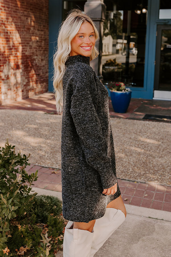 Ultimate Cozy Knit Sweater Dress - Black