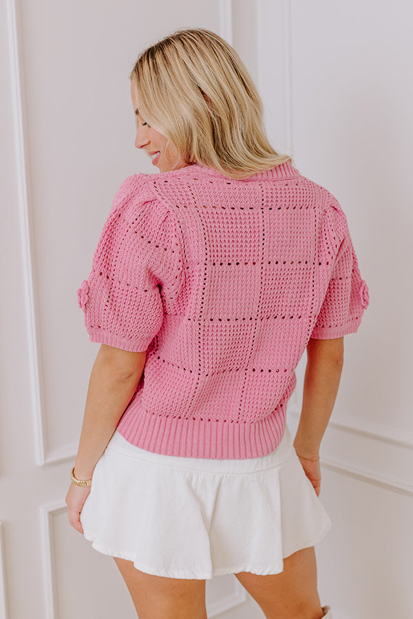 Ultimate Smiles & Sunshine Knit Top - Pink