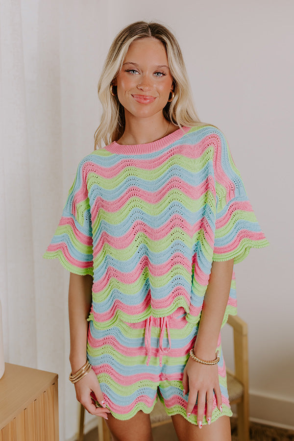 Ultimate Summer Bliss Pointelle Knit Top