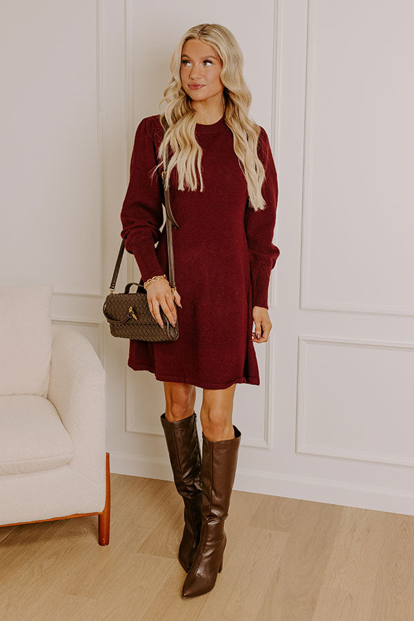 Ultimate Cozy Social Gathering Sweater Mini Dress