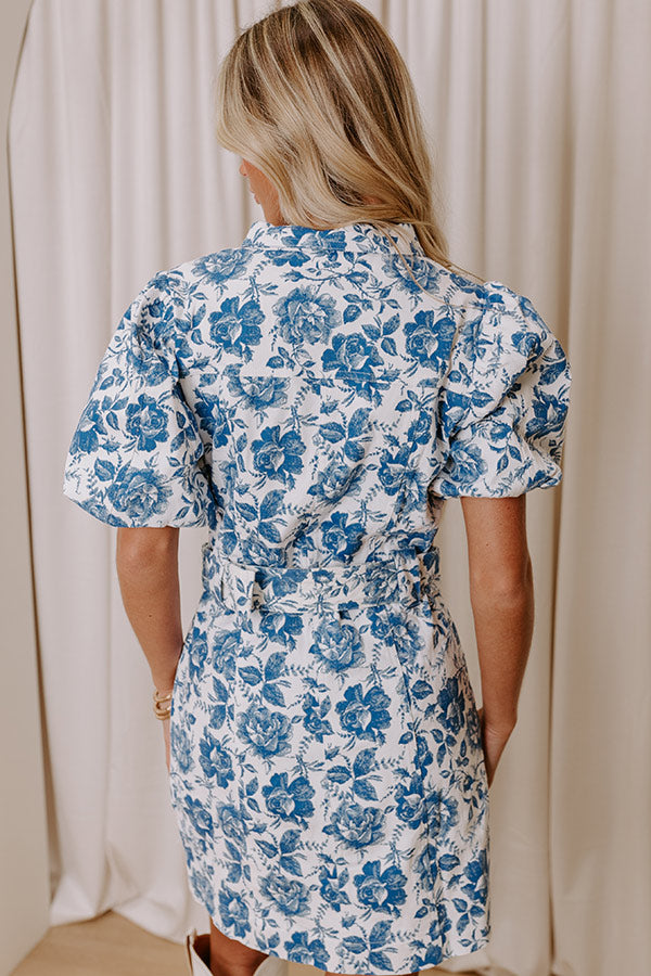 Premium Floral Denim Mini Dress - Ultimate Chic Style