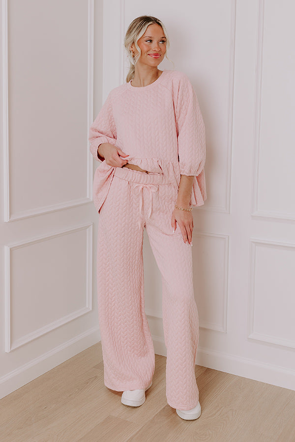 Premium High Waist Knit Pants - Chic A La Mode in Pink