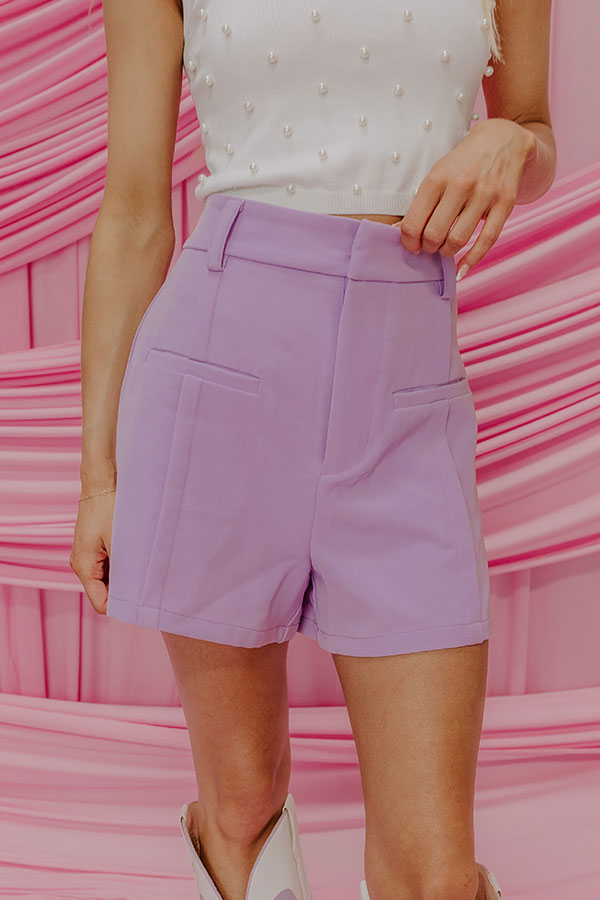 Premium Lavender High-Waist Shorts - Ultimate Summer Style