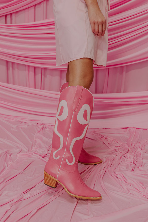 Premium Pink Faux Leather Cowboy Boots - Ultimate Style Upgrade