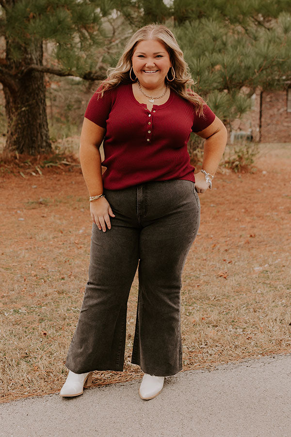 Ultimate Adriana High Waist Wide Leg Jean - Vintage Black Curves