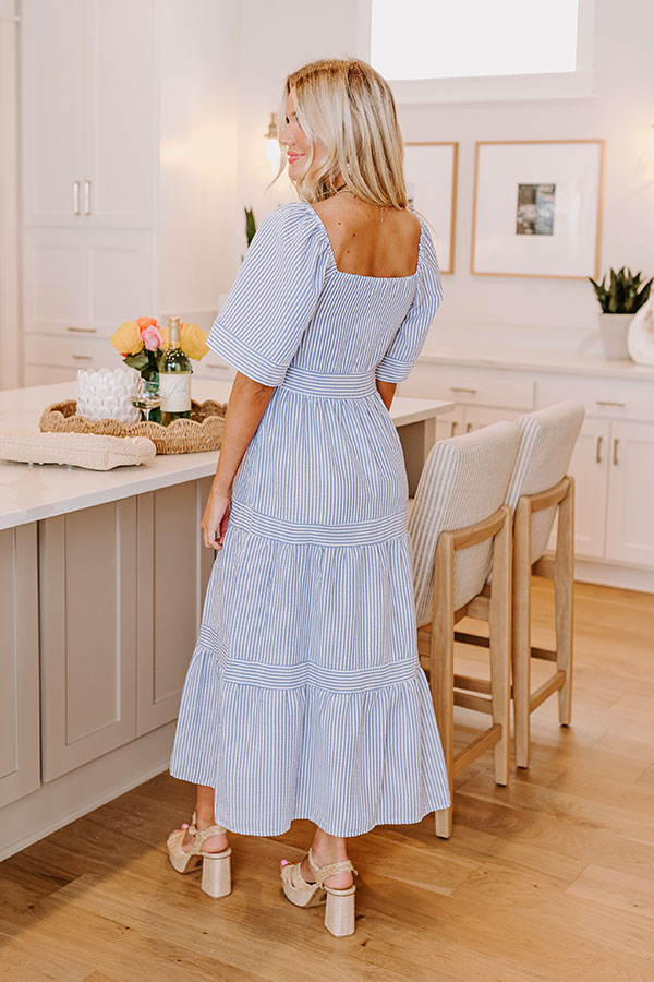 Premium Dockside Dreams Seersucker Maxi Dress - Ultimate Summer Style