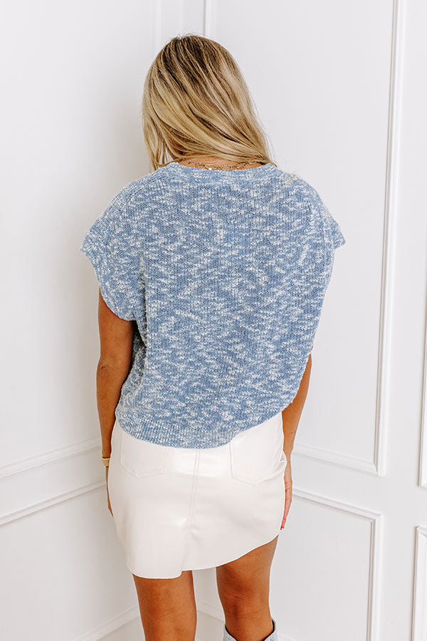 Premium Barcelona Airy Blue Knit Top - Ultimate Comfort & Style
