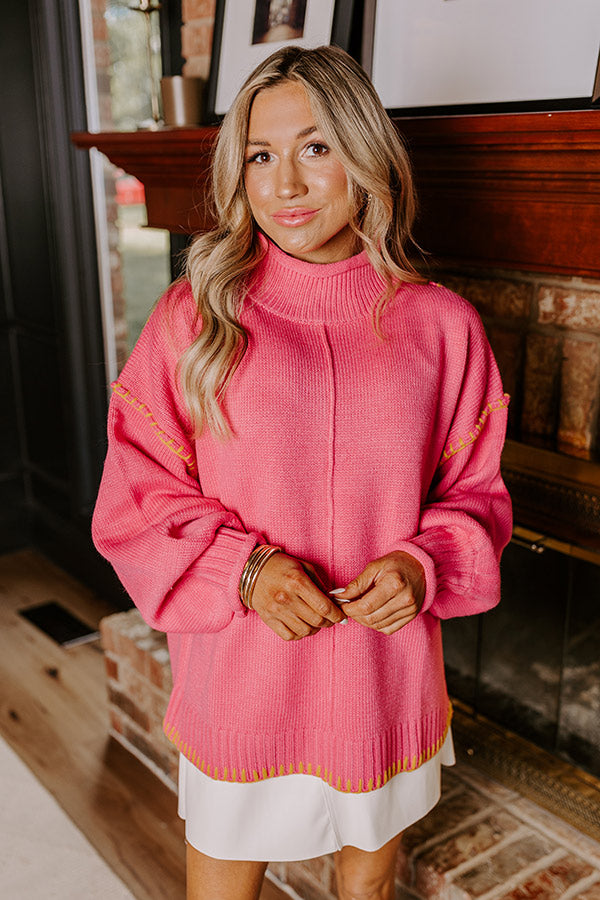 Premium Cuddle Season Knit Sweater - Cozy Pink