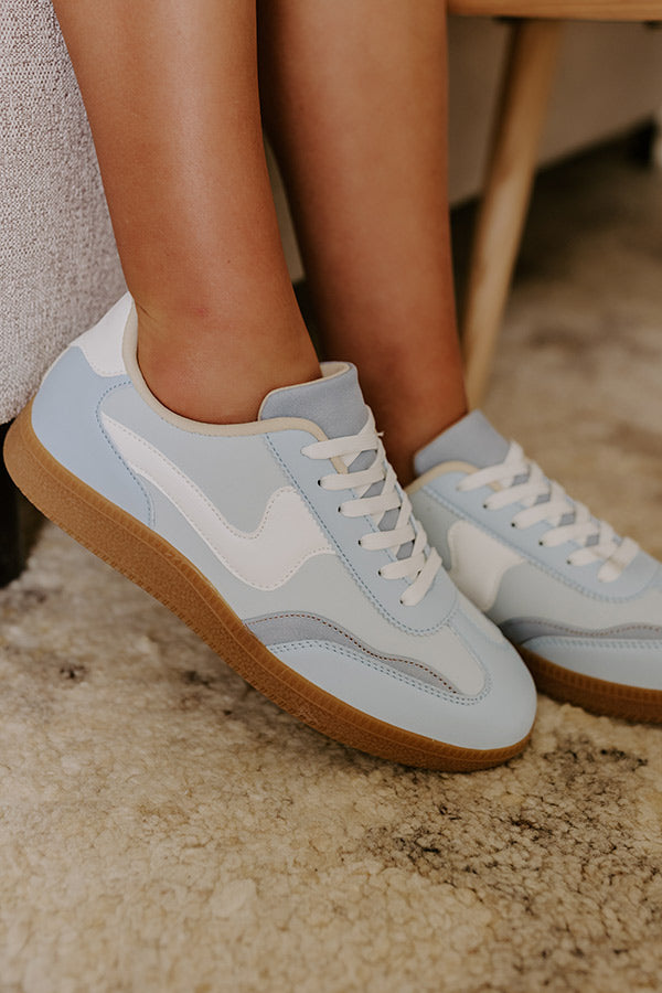 Premium Sky Blue Faux Leather Sneakers - Ultimate Comfort & Style