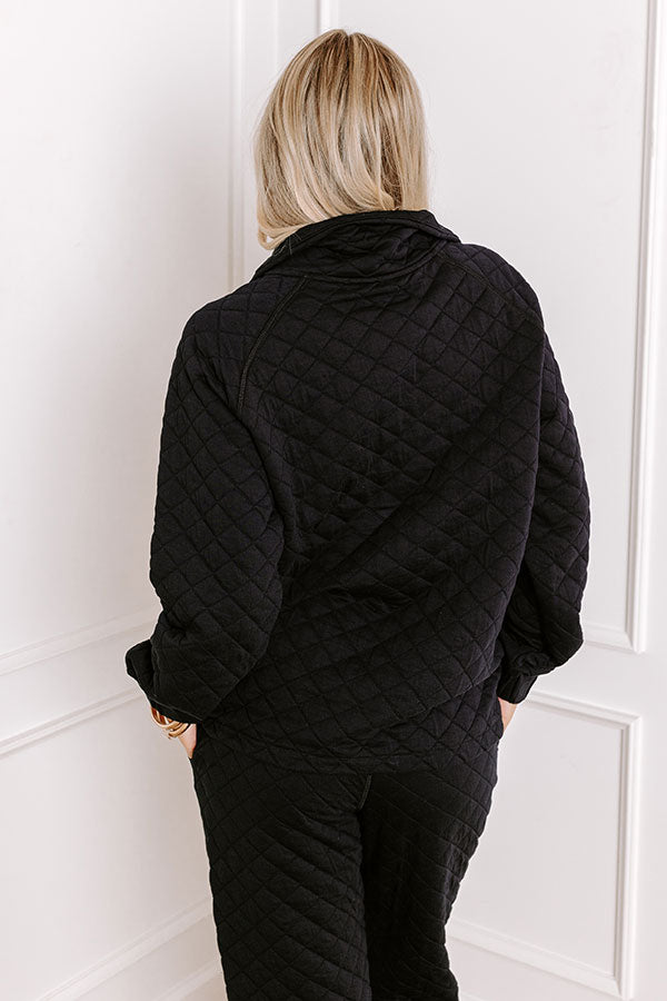 Ultimate Paris Mornings Quilted Sweater - Premium Black Edition