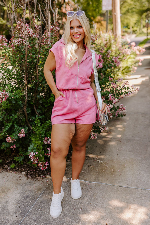 Premium Coffee Run Cutie Romper - Pink Curves | Ultimate Style Upgrade