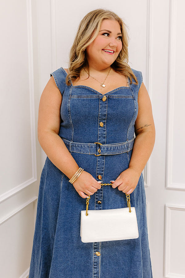 Premium Downtown Denim Maxi Dress - Effortless Style for Curves