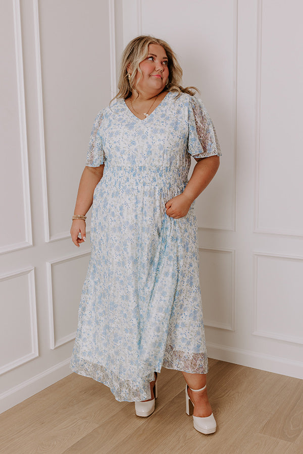 Premium Rose Garden Lace Maxi Dress - Ultimate Elegance for Curves