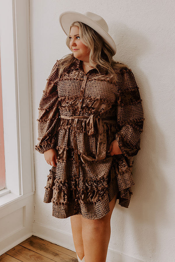 Premium Twilight Magic Velvet Mini Dress for Curves