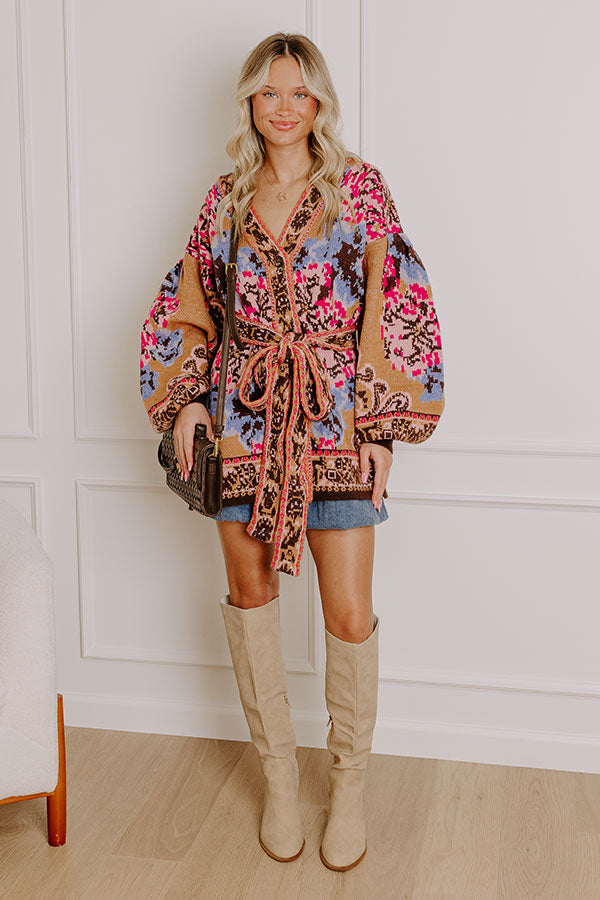 Ultimate Cozy Floral Knit Cardigan