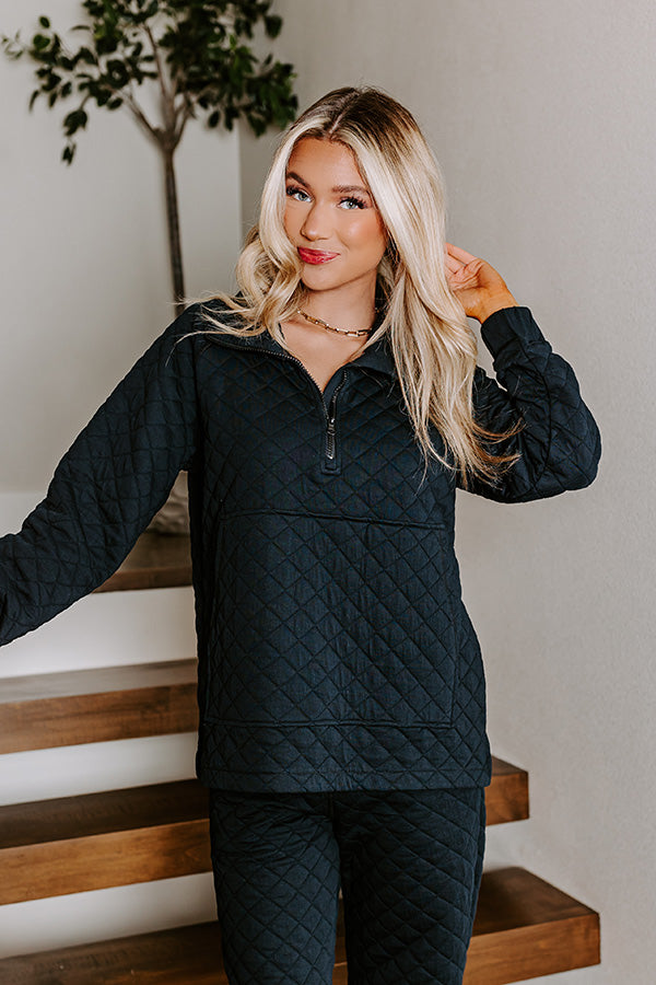 Ultimate Paris Mornings Quilted Sweater - Premium Black Edition