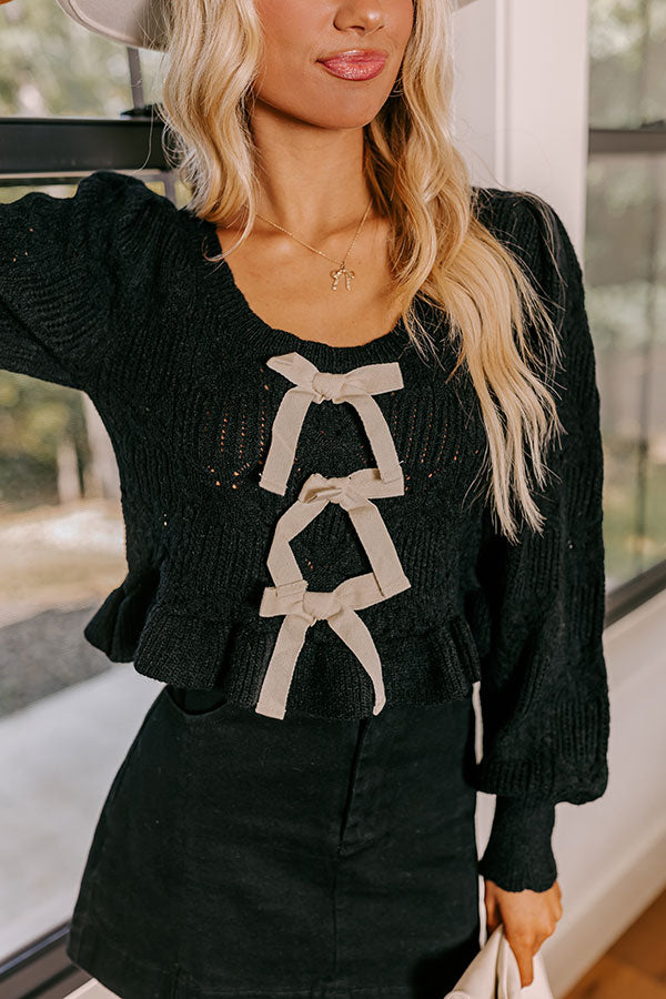 Ultimate Flirty Feeling Knit Sweater - Black