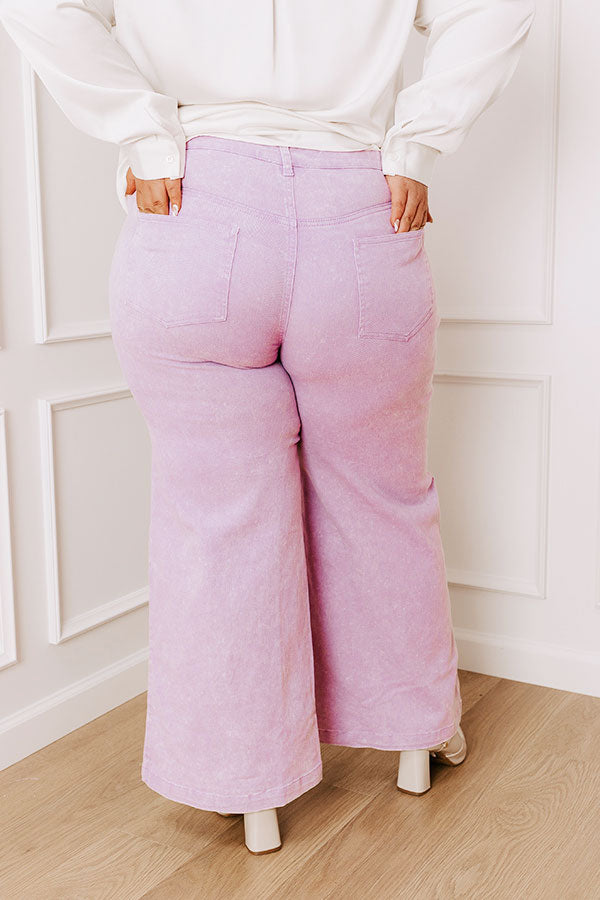 Premium Lavender Curves High Waist Straight Leg Jeans