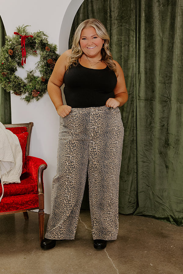 Ultimate Chloe High Waist Wide Leg Jeans - Leopard Print