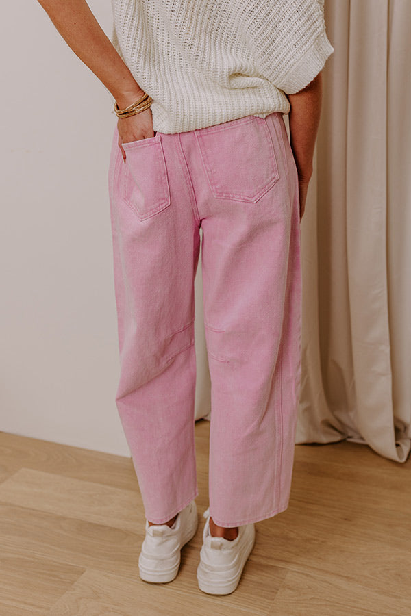 Ultimate Cristy High Waist Wide Leg Jean in Trendy Pink