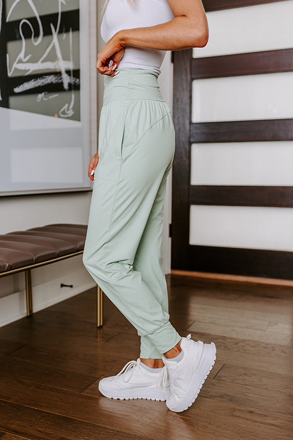 Premium Mint High-Waist Butter Soft Joggers - Ultimate Comfort & Style