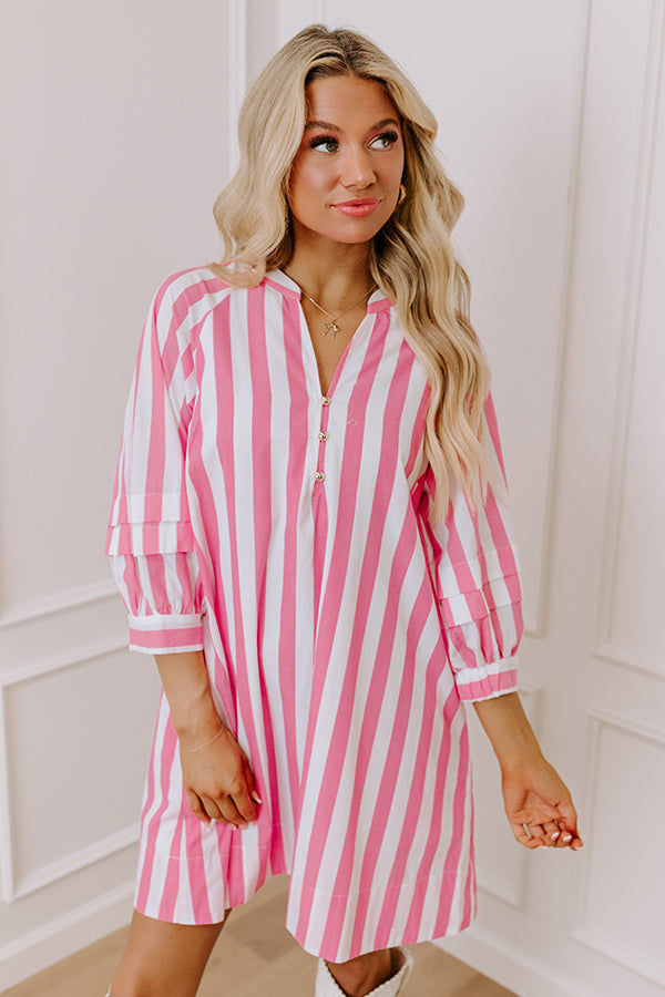 Ultimate Chic Sippin' Rose Stripe Mini Dress