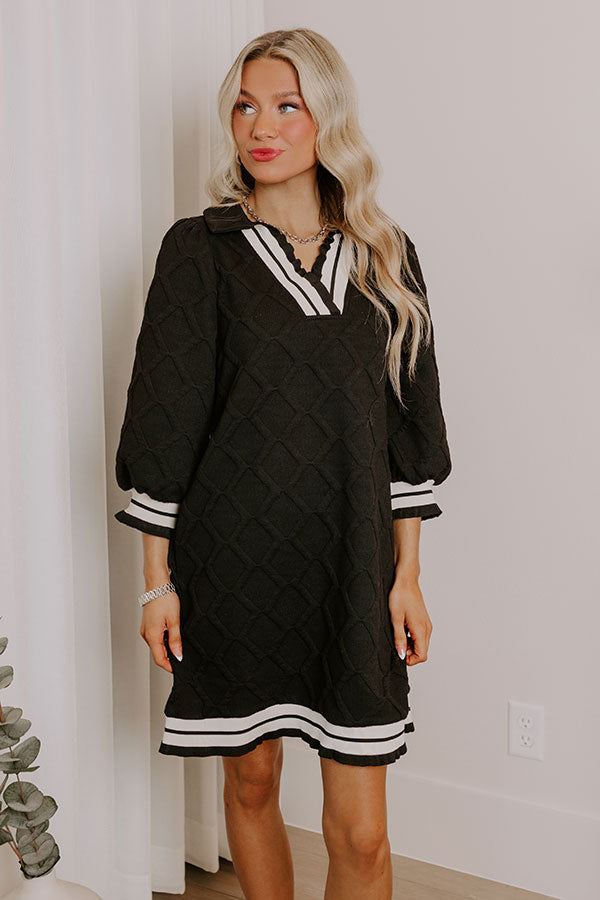 Ultimate Charming Glance Knit Mini Dress - Black
