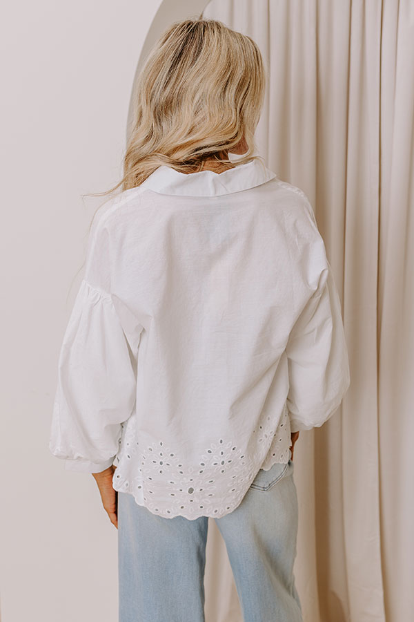 Premium Kind Gesture Eyelet Top - Timeless White Design