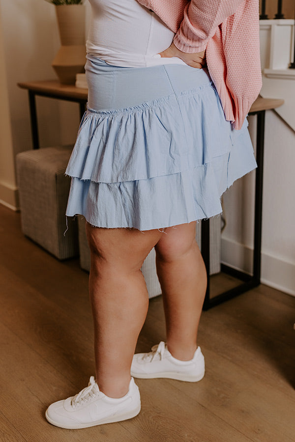 Premium Sky Blue Exchanging Stories Skirt – Ultimate Summer Style