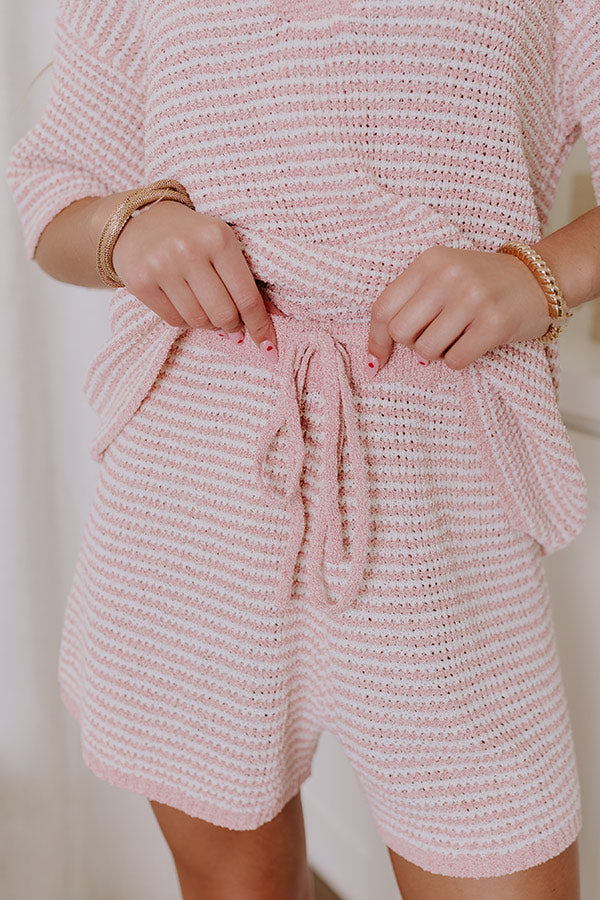 Premium Lake Days High Waist Stripe Knit Shorts - Ultimate Summer Style