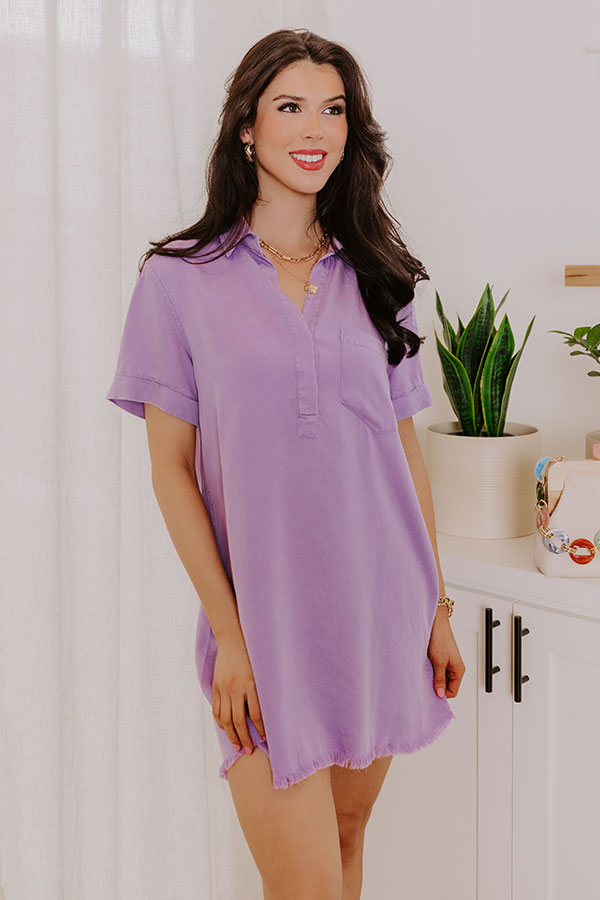 Premium Lavender Chambray Mini Dress - Ultimate Summer Style
