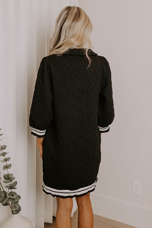 Ultimate Charming Glance Knit Mini Dress - Black