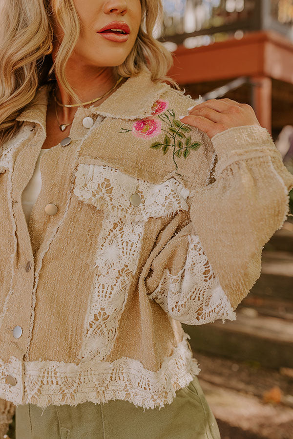 Premium Boho Embroidered Jacket - Ultimate Khaki Style