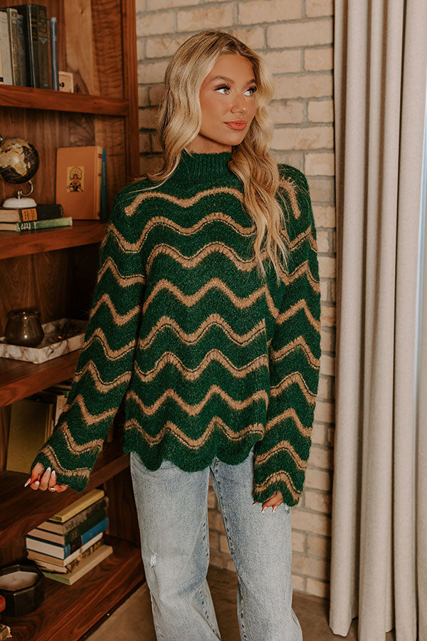 Premium Hot Cider Pointelle Knit Sweater - Cozy Seasonal Style