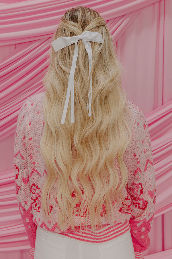 Premium Darling Smile Bow Hair Clip - Ultimate Style in White