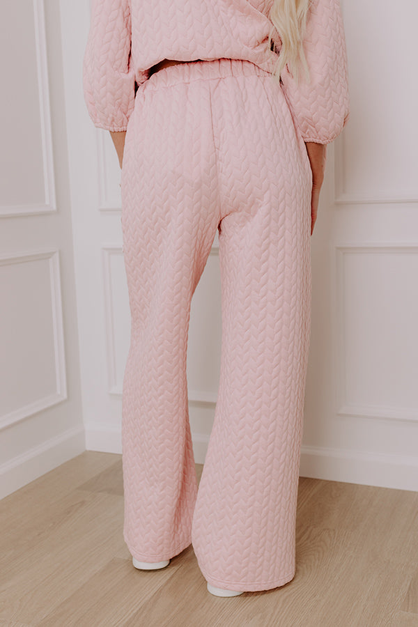 Premium High Waist Knit Pants - Chic A La Mode in Pink