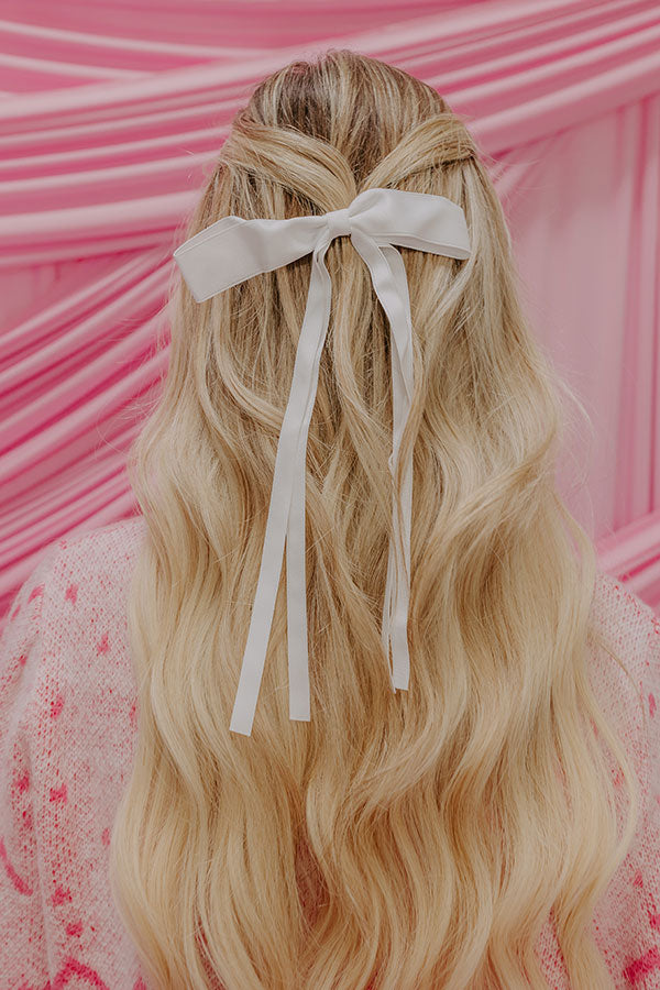 Premium Darling Smile Bow Hair Clip - Ultimate Style in White