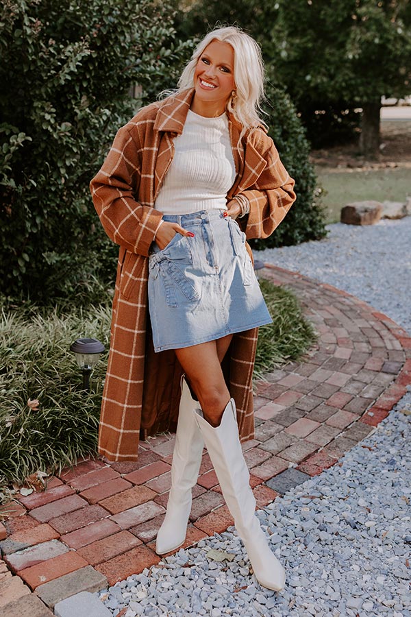 The Ultimate Kaeli High Waist Denim Skirt - Light Wash Charm