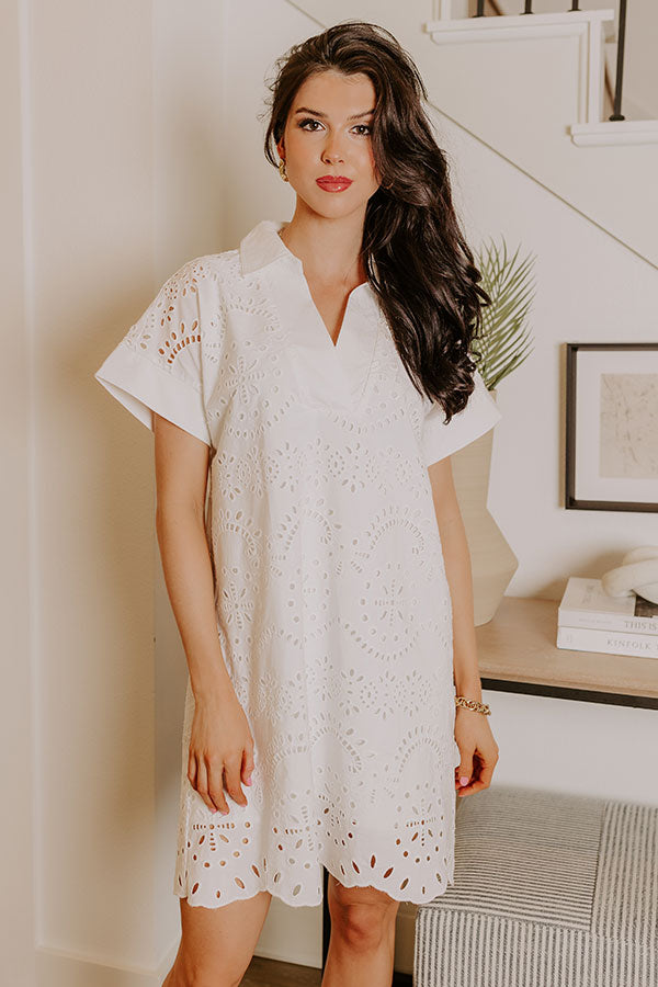 Ultimate Charm White Eyelet Mini Dress