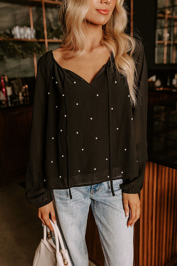 Premium Pearl Embellished Chiffon Top - Ultimate Feminine Glam