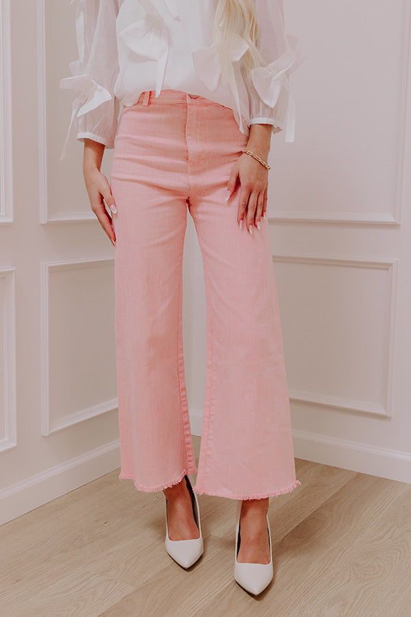 Premium Chloe Midrise Wide Leg Jeans - Pink Chic Style