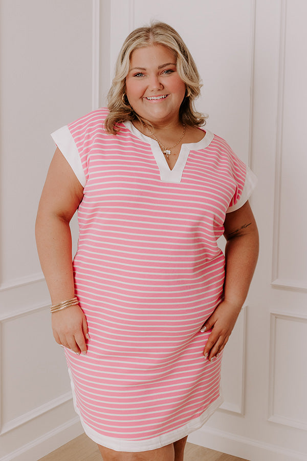 Premium Think Happy Thoughts Stripe Mini Dress - Ultimate Comfort & Style