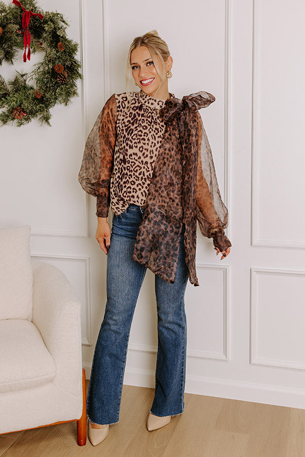 Premium Paris Chic Leopard Print Top