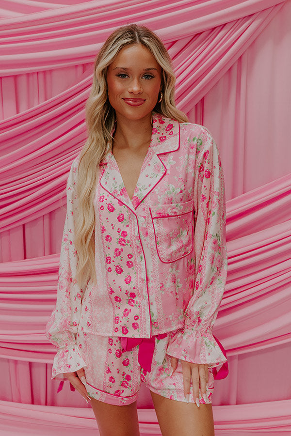 Premium Paris Mornings Satin Floral Pajama Top - Ultimate Comfort & Style