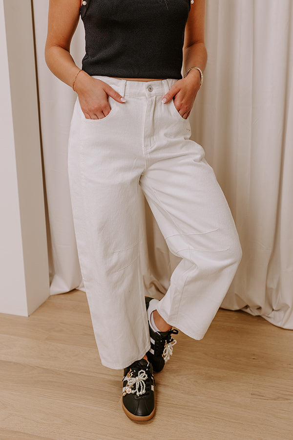 Ultimate Cristy High Waist Wide Leg Jean in Ivory - Premium Denim for Effortless Style