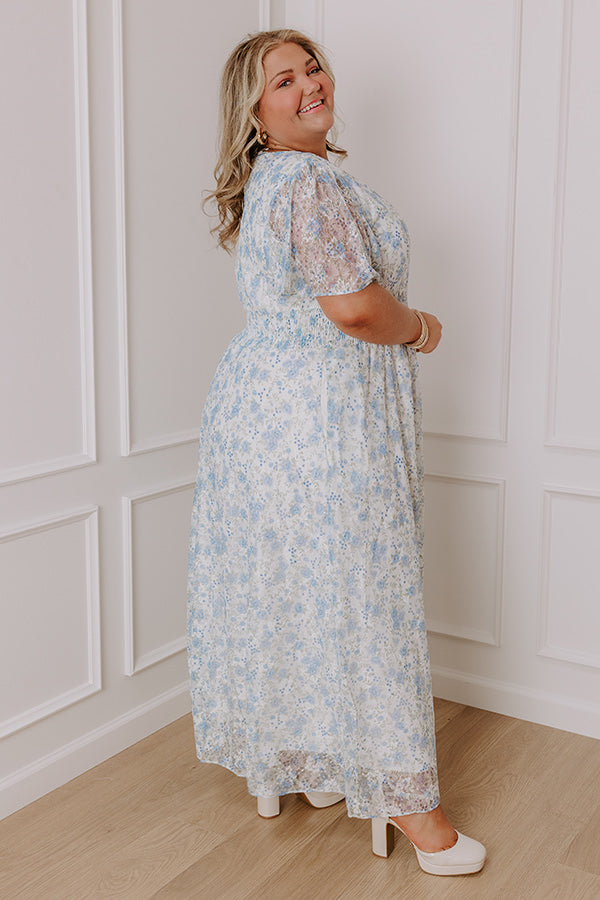 Premium Rose Garden Lace Maxi Dress - Ultimate Elegance for Curves